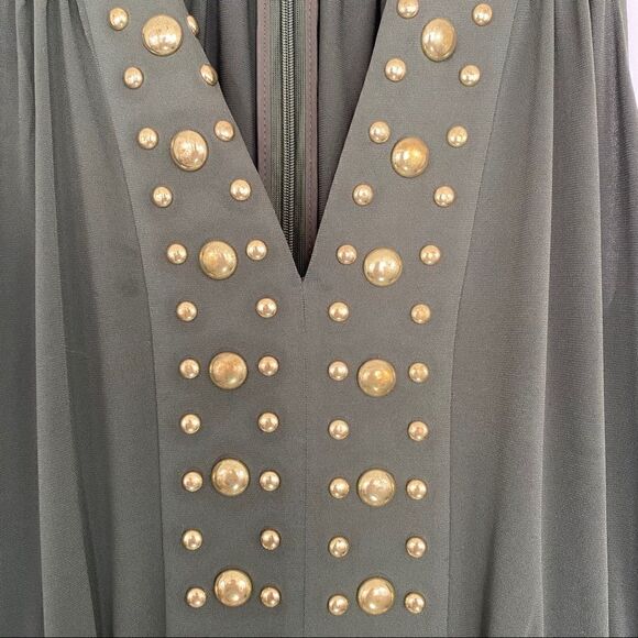 Michael Kors Gold Studded Dress Green XS - Picture 13 of 16